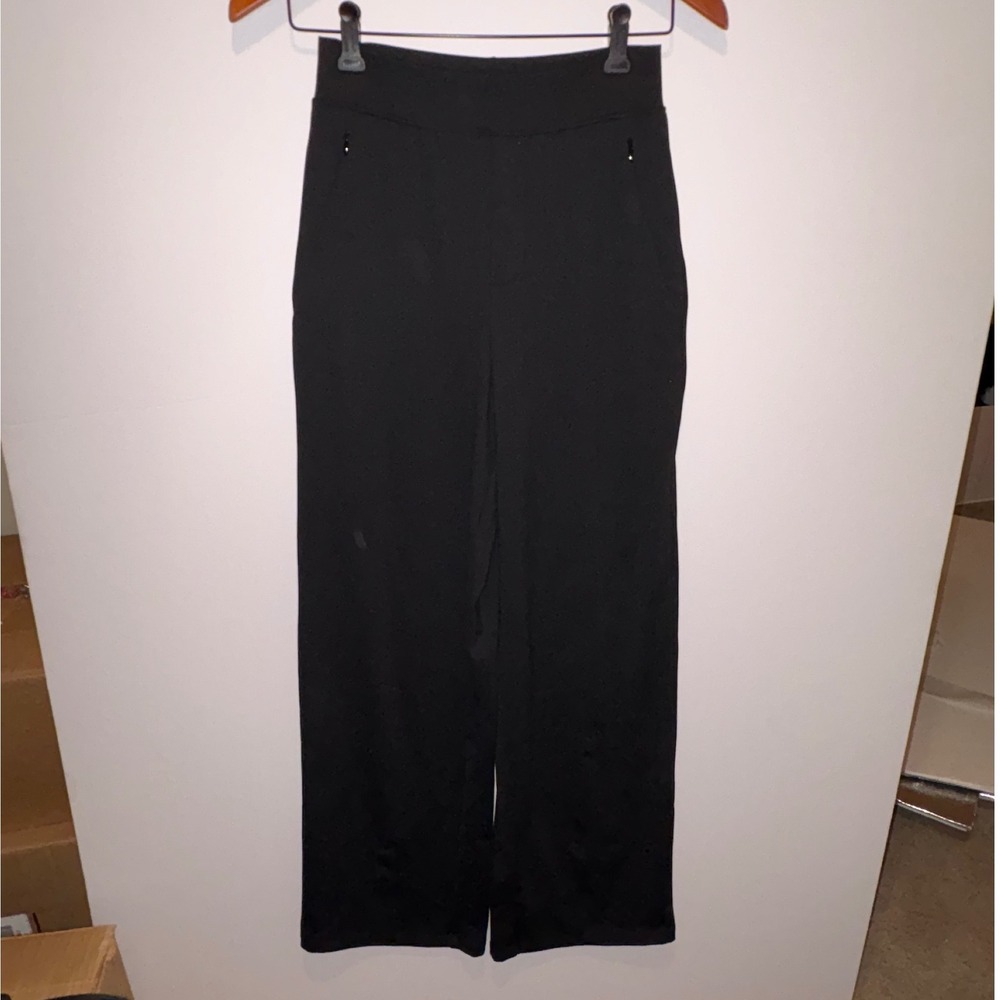 Ninepine Asana Straight Leg Pants Recycled Polyester Spandex Yoga Commuter Black